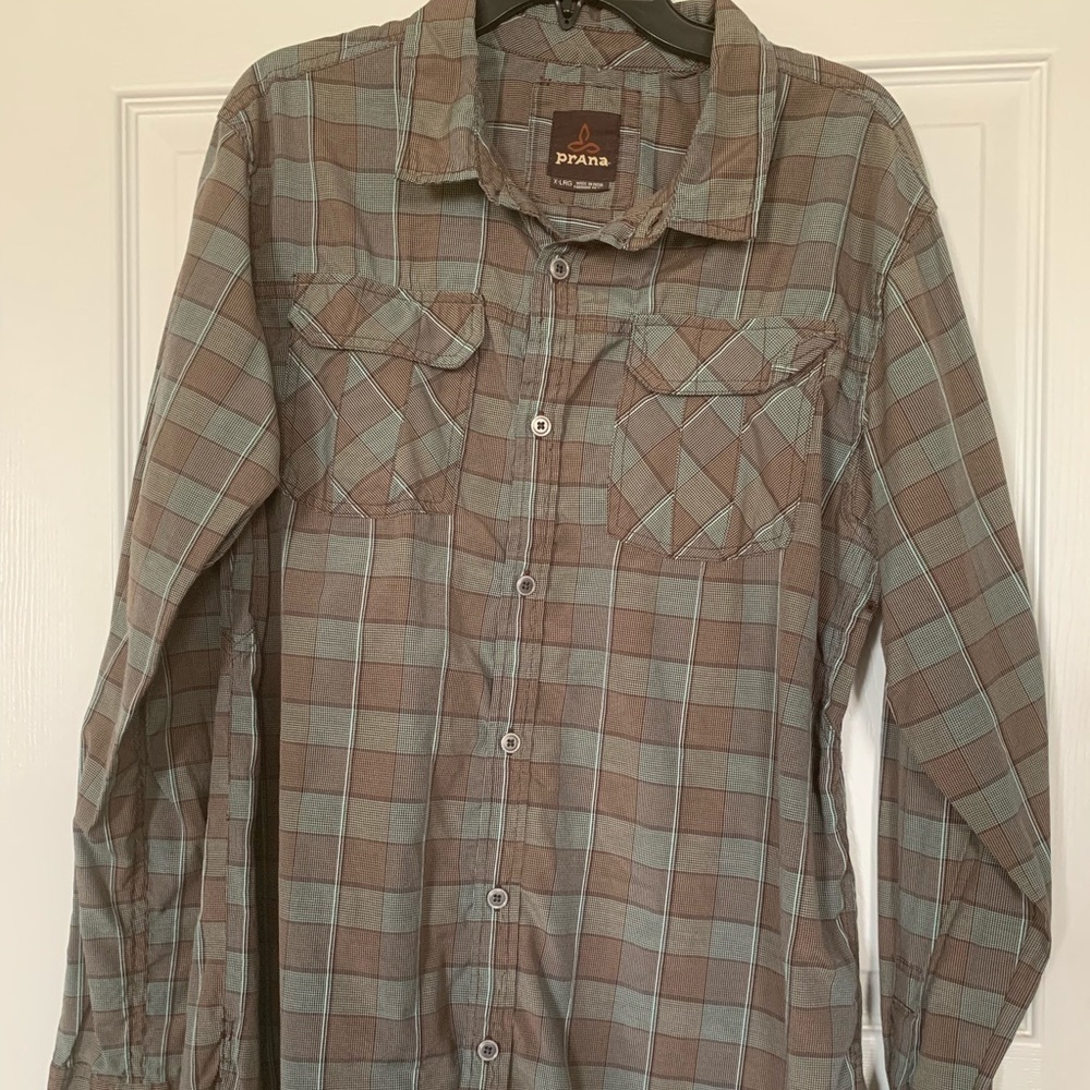 Prana Men’s Button Down Shirt, XL